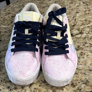 Sergio Rossi for Puma Pastel Pink, Cream & Navy Athletic Sneakers